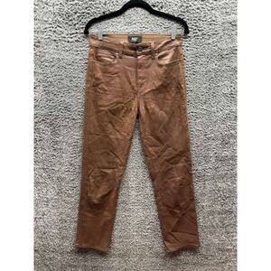 Paige Cindy Coated High Waist Ankle Straight Leg Jeans Cognac Luxe Women Size 26